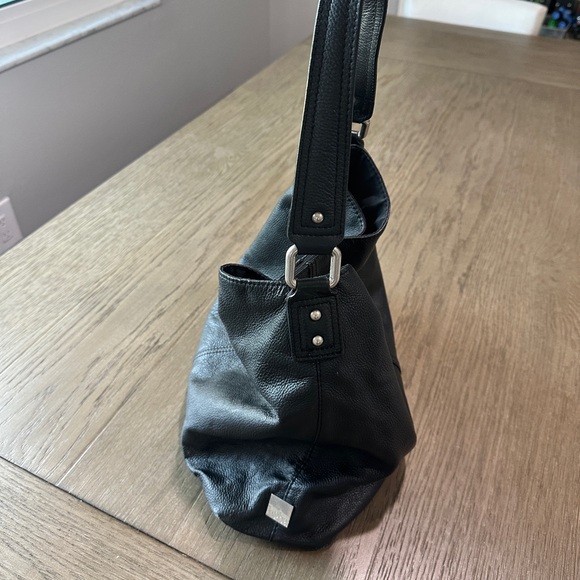 KOOBA Black Pebbled Leather Tote Boho Shoulder Handbag Purse - Picture 4 of 11